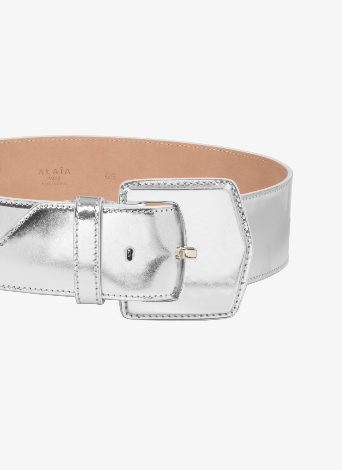Wide Leather Belt ALAÏA SILVER WIDE LEATHER BELT
